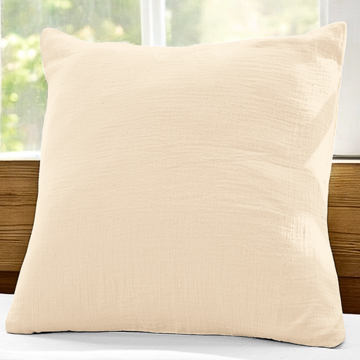 Taie de coussin 65x65 sable gaze de coton celestia