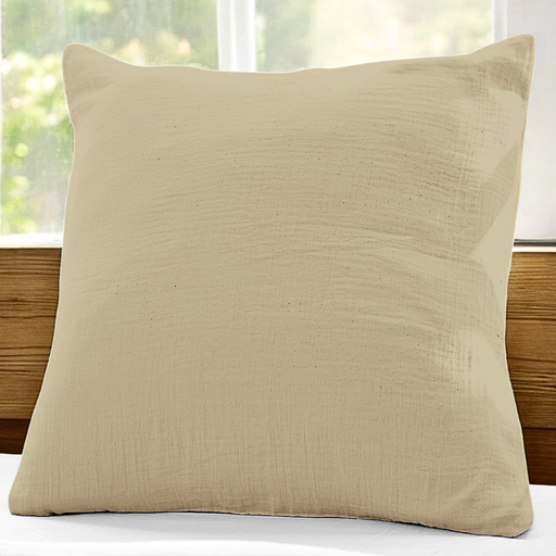 Taie de coussin 65x65 travertine  gaze de coton celestia