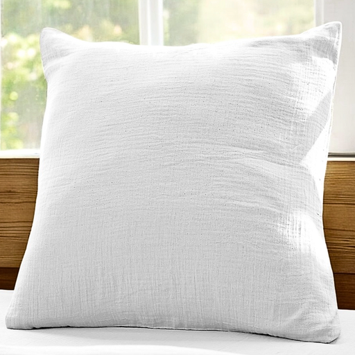 Taie de coussin 65x65 blanc gaze de coton celestia