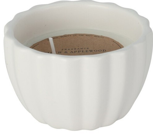 Bougie parfumée en pot blanc