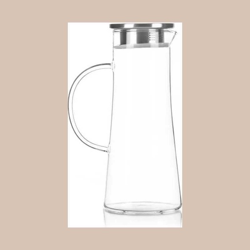 Carafe en verre avec couvercle.métal 1500ml