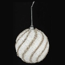 Boule de noel plf fil jute paillette 80mm