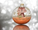Boule verre transparent animal rose de la foret 