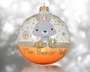 Boule verre transparent animal grise de la foret 