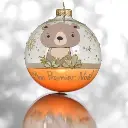Boule verre transparent animal marron clair de la foret
