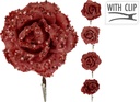 Fleurs sur agrafe 11c rouge