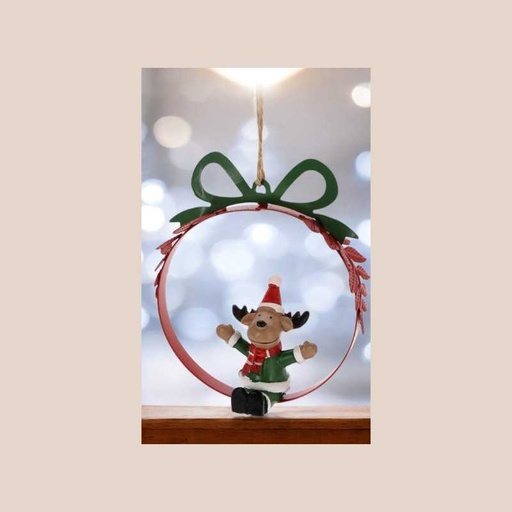 Anneau avec figurine de noël à suspendre 11 cm modèle 2