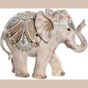 Figure résine 17x6,5x13 éléphant beige