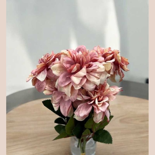 Bouquet dhalia rose/blanc