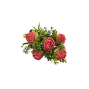 Bouquet de roses rose-foncé + feuilles