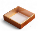 Boite à gateau en carton doré - 18x18x5 cm
