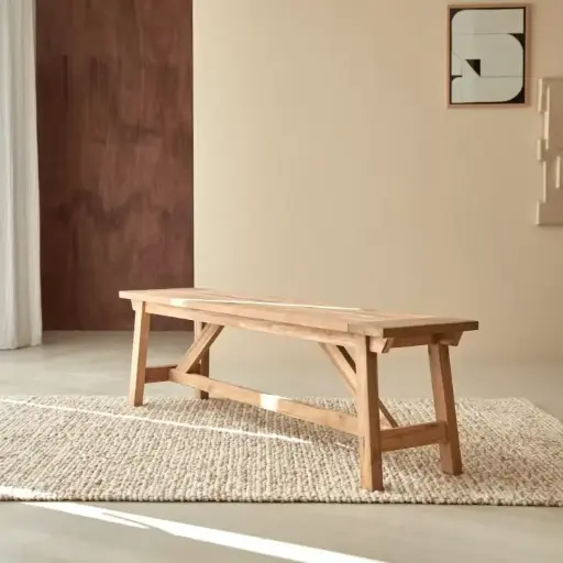 Banc teak 120x25x45cm