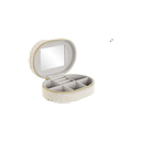 Boîte à bijoux polyester 15,5x10,5x6 boucle white