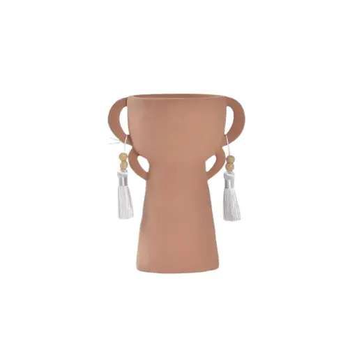 Vase ceramique pompom - terracota 20 cm