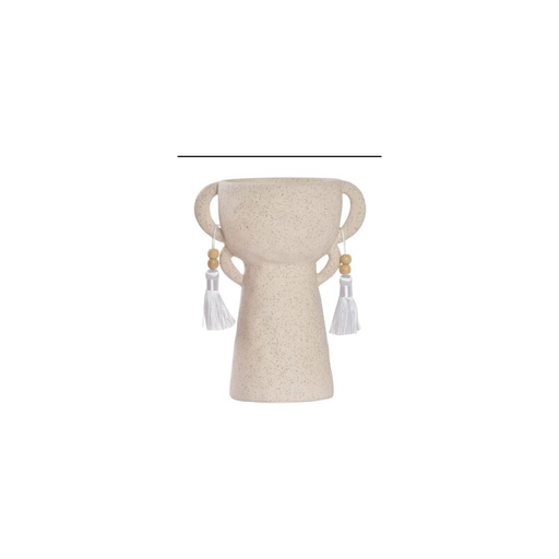 Vase ceramic pompom -beige