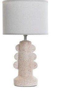 Lampe de table taupe en gres polyester 23x23x41 cm