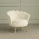 Fauteuil velours "louna" blanc - d78*w82*h78cm