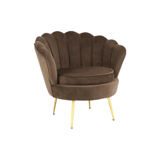Fauteuil velours louna chocolat- d78*w82*h78cm