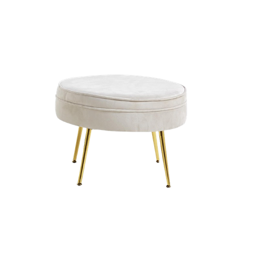 Pouf rond louna beige pied doré
