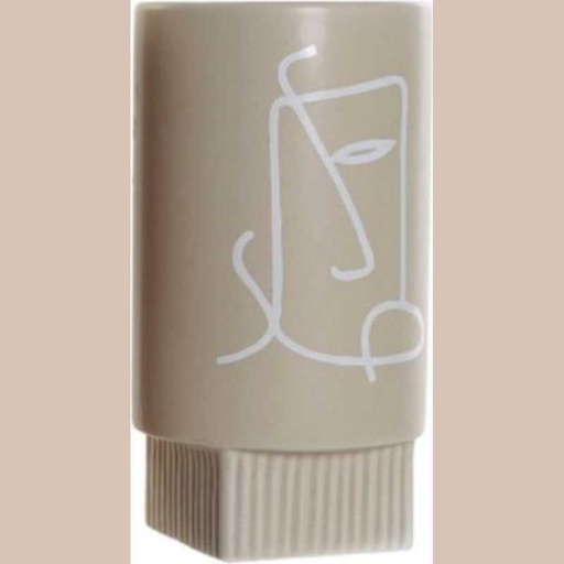 Vase céramique 12x12x22 face-blanc