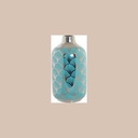 Vase porcelaine 13,5x13,5x38 chrome turquoise