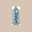 Vase porcelaine 15x15x41,5 chrome turquoise