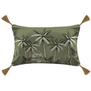 Coussin dehous. compr. pompons 30 x 50 cm coton imp.  malacca des. place