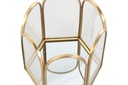 Boîte bijoux verre métal 9,2x8,2x9,5 doré