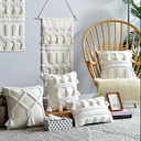 Coussin pompons blanc45x45 