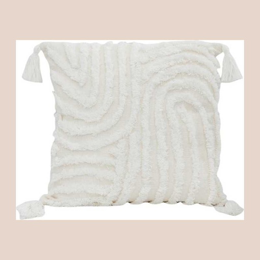 Coussin geometric grace blanc 45x45cm