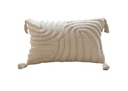Coussin cozy geometry blanc 30x50cm