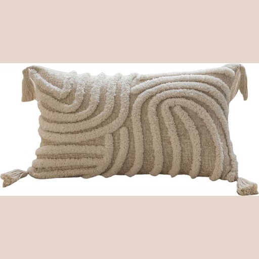 Coussin cozy géometrie  kaki 30x50cm