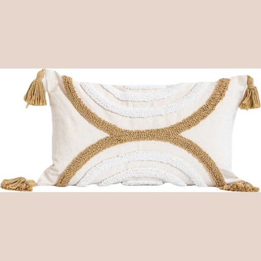 Coussin modern harmony blanc / marron 30x50cm