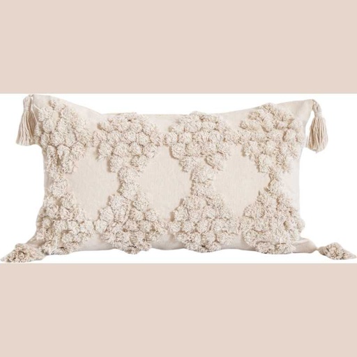 Coussin losanges textures beige 30x50cm