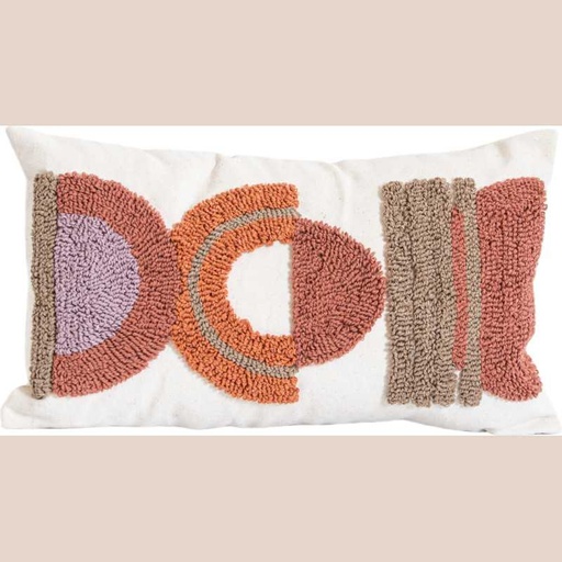 Coussin vibes beige/rouille 30x50cm