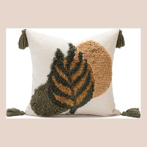 Coussin sofea naturel/ vert
