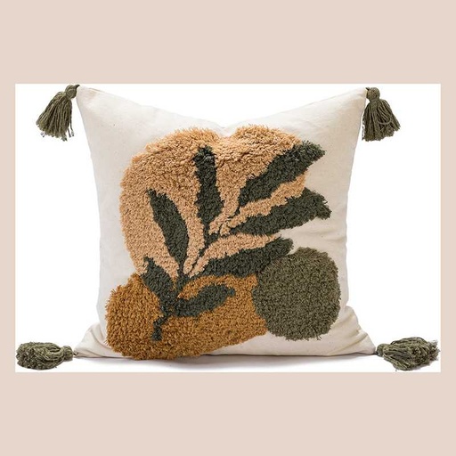 Coussin willa naturel/ vert