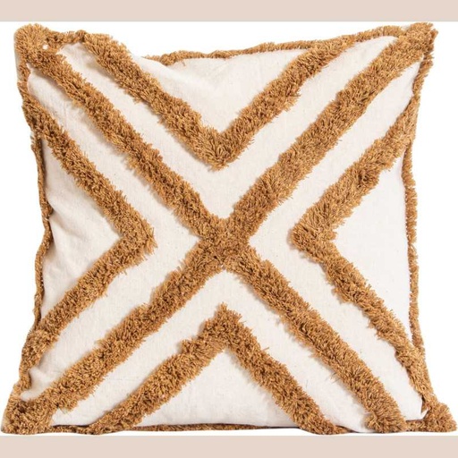 Coussin lignes urbaines beige/marron 45x45cm