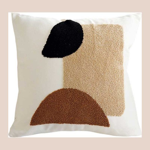 Coussin ivy blanc/marron