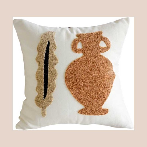 Coussin alba blanc et marron