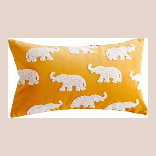 Coussin elephant moutarde 30*50