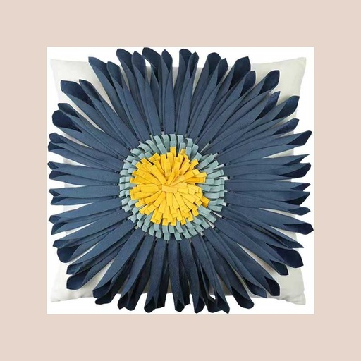 Coussin floa blanc/navy
