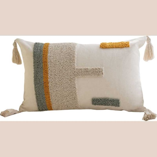 Coussin contemporain texture marron/vert 30x50cm