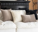 Coussin "velours du soir" blanc cassé - 45x45 cm 