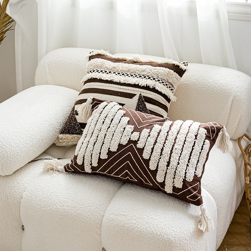 Coussin "nacre d’élégance" café - 30x50 cm 