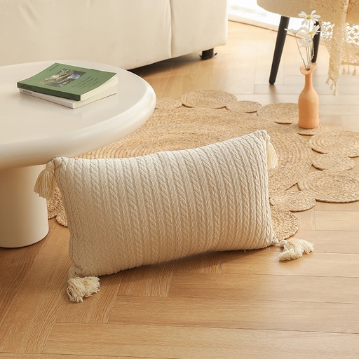 Coussin valentina rectangle blanc cassé - 75*30*50cm