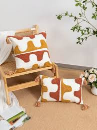 Coussin elena carré brun/caramel - 75*45*45cm