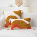 Coussin paula carré brun/orange - 75*45*45cm