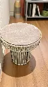 Table auxiliaire metal coton naturel