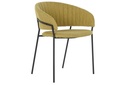 Chaise polyester métal 59x53,5x74 moutarde